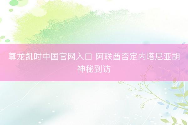尊龙凯时中国官网入口 阿联酋否定内塔尼亚胡神秘到访