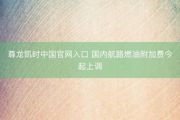 尊龙凯时中国官网入口 国内航路燃油附加费今起上调
