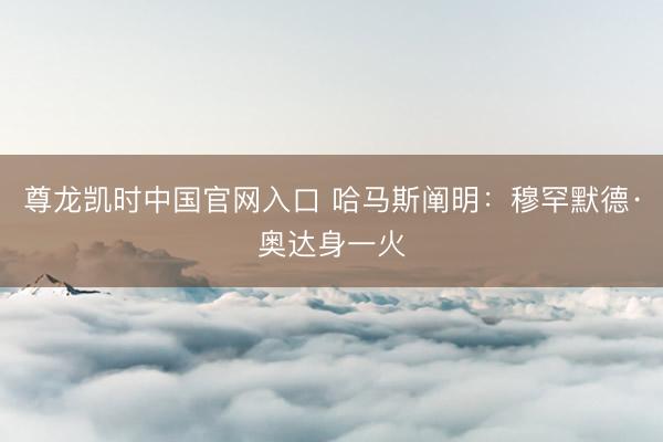 尊龙凯时中国官网入口 哈马斯阐明：穆罕默德·奥达身一火