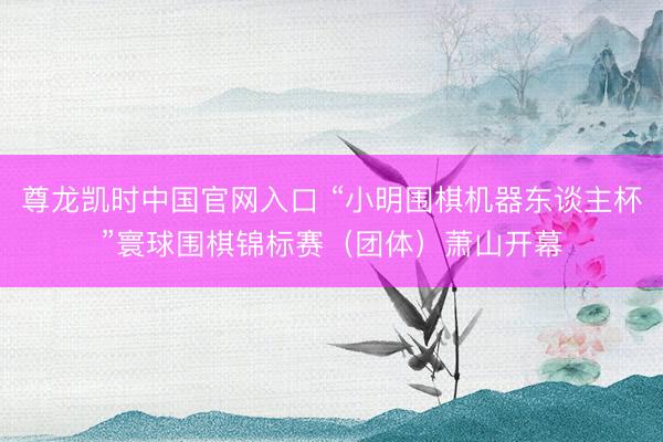 尊龙凯时中国官网入口 “小明围棋机器东谈主杯”寰球围棋锦标赛（团体）萧山开幕