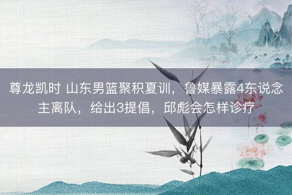 尊龙凯时 山东男篮聚积夏训，鲁媒暴露4东说念主离队，给出3提倡，邱彪会怎样诊疗