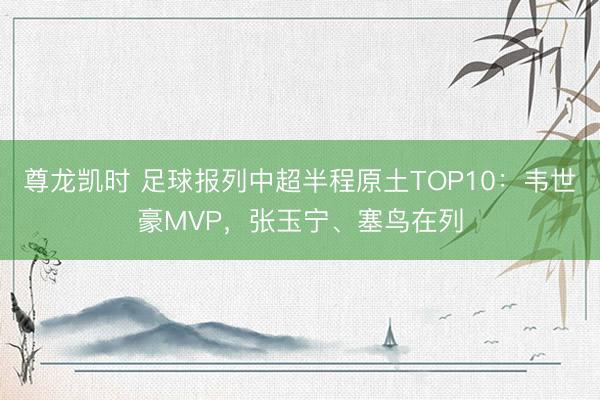 尊龙凯时 足球报列中超半程原土TOP10：韦世豪MVP，张玉宁、塞鸟在列