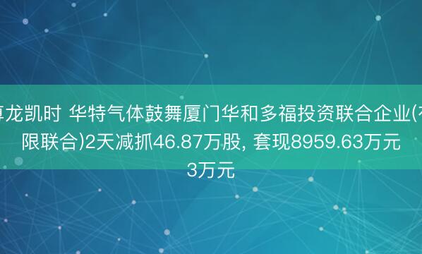尊龙凯时 华特气体鼓舞厦门华和多福投资联合企业(有限联合)2天减抓46.87万股, 套现8959.63万元