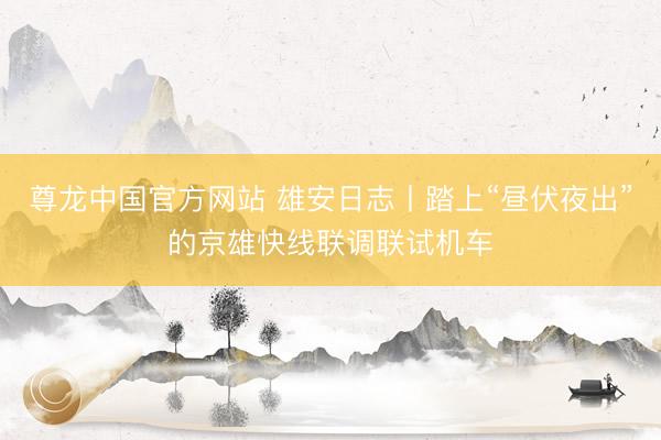 尊龙中国官方网站 雄安日志丨踏上“昼伏夜出”的京雄快线联调联试机车
