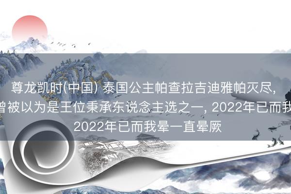 尊龙凯时(中国) 泰国公主帕查拉吉迪雅帕灭尽, 享年47岁, 曾被以为是王位秉承东说念主选之一, 2022年已而我晕一直晕厥