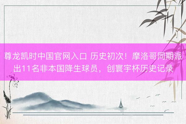 尊龙凯时中国官网入口 历史初次！摩洛哥同期派出11名非本国降生球员，创寰宇杯历史记录