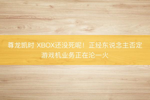 尊龙凯时 XBOX还没死呢！正经东说念主否定游戏机业务正在沦一火