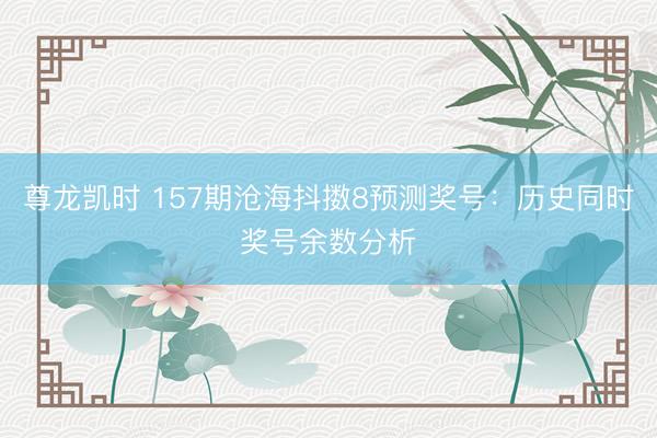 尊龙凯时 157期沧海抖擞8预测奖号：历史同时奖号余数分析