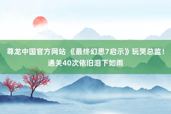 尊龙中国官方网站 《最终幻思7启示》玩哭总监！通关40次依旧泪下如雨